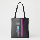 Zelfmoordpreventie Awareness Lint Amerikaans Tote Bag (Voorkant)