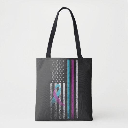 Zelfmoordpreventie Awareness Lint Amerikaans Tote Bag (Voorkant)