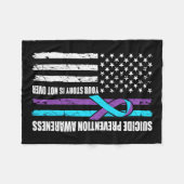 Zelfmoordpreventie Awareness Month Flag Blauwgroen Fleece Deken (Voorkant (Horizontaal))