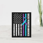 Zelfmoordpreventie Awareness Month Flag Blauwgroen Kaart (Voorkant)