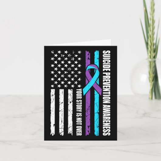 Zelfmoordpreventie Awareness Month Flag Blauwgroen Kaart (Voorkant)