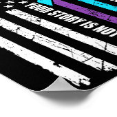 Zelfmoordpreventie Awareness Month Flag Blauwgroen Poster (Hoek)