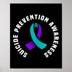 Zelfmoordpreventie Awareness Ribbon Pocket Design Poster