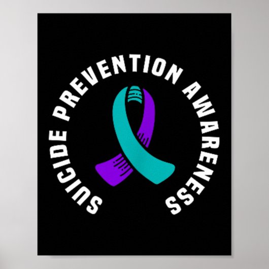 Zelfmoordpreventie Awareness Ribbon Pocket Design Poster (Voorkant)