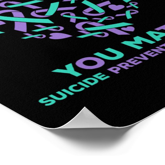 Zelfmoordpreventie Bewustheid Hartlint Poster (Hoek)