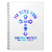 Zelfmoordpreventie Bewustheid Hij ziet dat je je a Notitieboek (Voorkant)