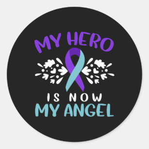 Zelfmoordpreventie Bewustheid Mijn Hero is nu mijn Ronde Sticker