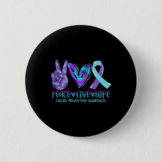 Zelfmoordpreventie Bewustheid Vredesliefdeshoop Me Ronde Button 5,7 Cm (Voorkant)