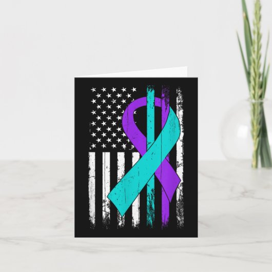Zelfmoordpreventie Bewustmaking Amerikaanse vlag Kaart (Voorkant)