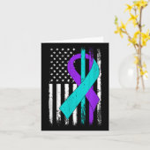 Zelfmoordpreventie Bewustmaking Amerikaanse vlag Kaart (Gele Bloem)
