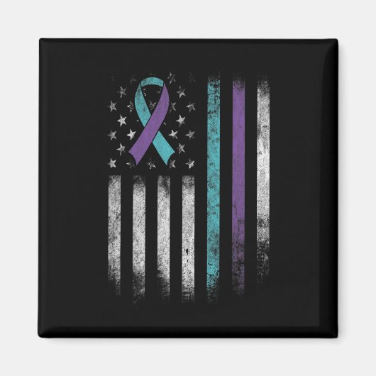 Zelfmoordpreventie Bewustmaking Amerikaanse vlag R Magneet (Voorkant)