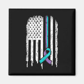 Zelfmoordpreventie Bewustmaking Amerikaanse vlag R Magneet (Voorkant)