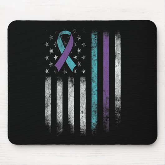 Zelfmoordpreventie Bewustmaking Amerikaanse vlag R Muismat (Voorkant)