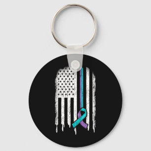 Zelfmoordpreventie Bewustmaking Amerikaanse vlag R Sleutelhanger
