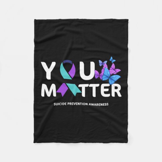 Zelfmoordpreventie Bewustmaking Blauwgroen en Paar Fleece Deken (Voorkant)