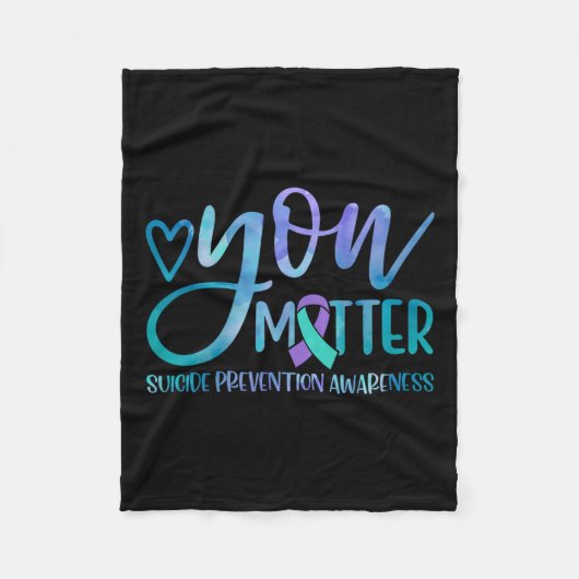 Zelfmoordpreventie Bewustmaking Blauwgroen en Paar Fleece Deken (Voorkant)