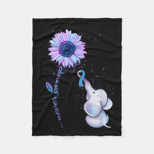 Zelfmoordpreventie Bewustmaking Blauwgroen en Paar Fleece Deken (Voorkant)