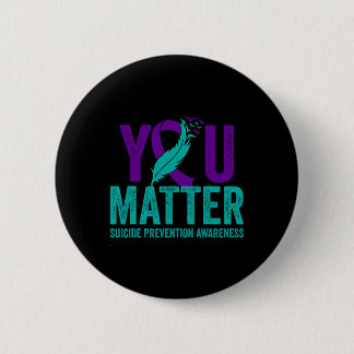 Zelfmoordpreventie Bewustmaking Blauwgroen en Paar Ronde Button 5,7 Cm