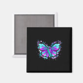 Zelfmoordpreventie Bewustmaking Blauwgroen Paars l Magneet (Voorkant / Achterkant)