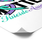 Zelfmoordpreventie Bewustmaking Blauwgroen Paars R Poster (Hoek)