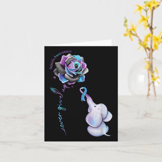 Zelfmoordpreventie Bewustmaking Bloem- olifantenri Kaart (Gele Bloem)