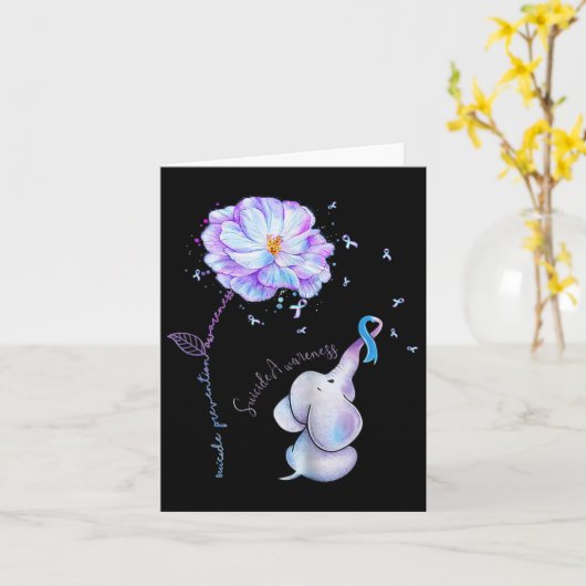 Zelfmoordpreventie Bewustmaking Bloem- olifantenri Kaart (Gele Bloem)