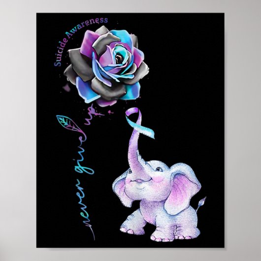 Zelfmoordpreventie Bewustmaking Bloem- olifantenri Poster (Voorkant)
