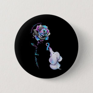 Zelfmoordpreventie Bewustmaking Bloem- olifantenri Ronde Button 5,7 Cm