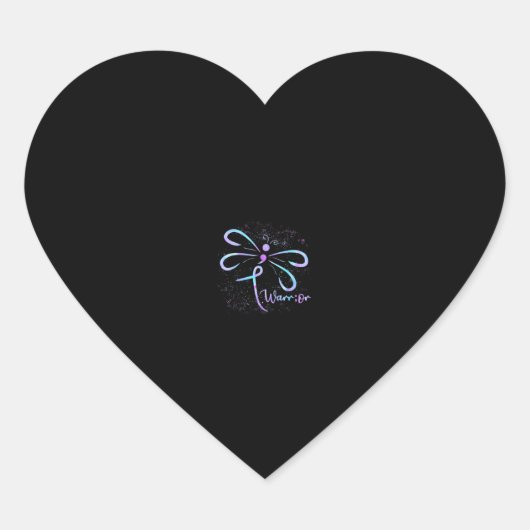 Zelfmoordpreventie Bewustmaking Dragonfly Hart Sticker (Voorkant)