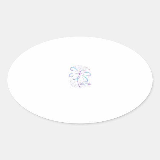 Zelfmoordpreventie Bewustmaking Dragonfly Ovale Sticker (Voorkant)