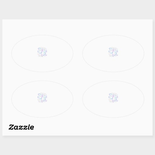 Zelfmoordpreventie Bewustmaking Dragonfly Ovale Sticker (Vel)
