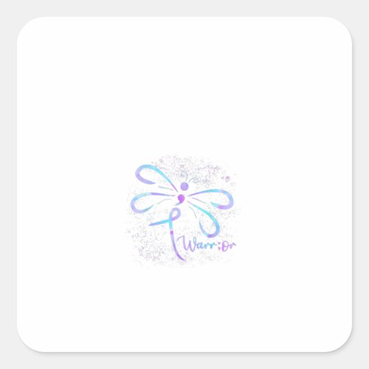 Zelfmoordpreventie Bewustmaking Dragonfly Vierkante Sticker (Voorkant)