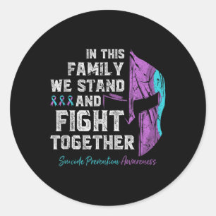 Zelfmoordpreventie Bewustmaking Familie Support Sp Ronde Sticker