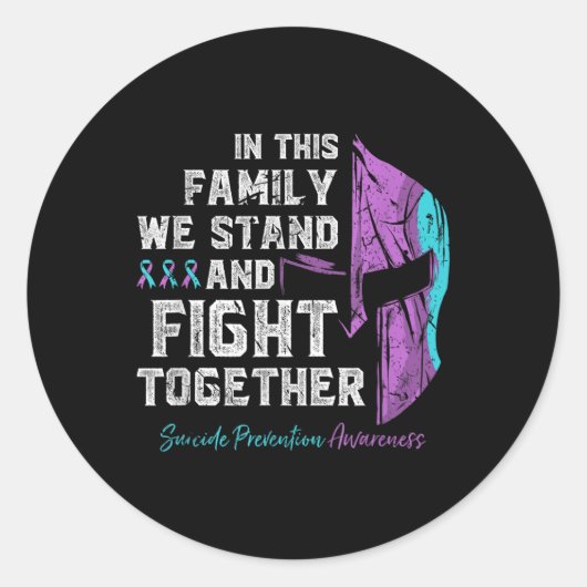 Zelfmoordpreventie Bewustmaking Familie Support Sp Ronde Sticker (Voorkant)
