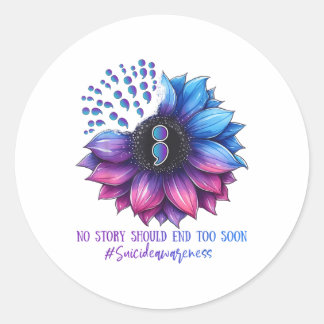 Zelfmoordpreventie Bewustmaking Geen verhaal mag e Ronde Sticker