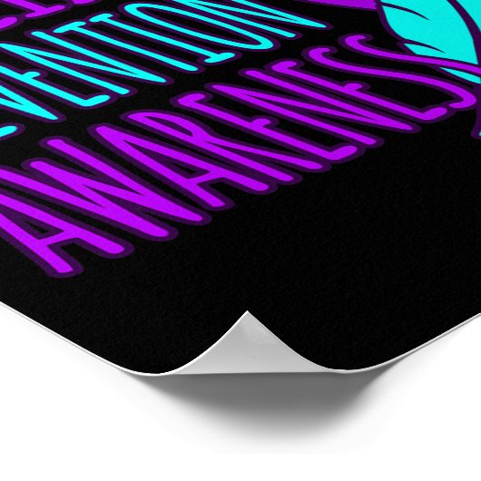 Zelfmoordpreventie Bewustmaking Happy Ribbon Suppo Poster (Hoek)