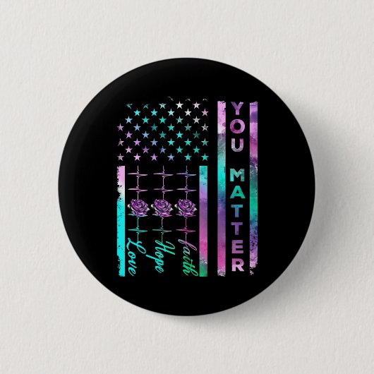 Zelfmoordpreventie Bewustmaking je maakt Amerikaan Ronde Button 5,7 Cm (Voorkant)
