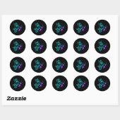 Zelfmoordpreventie Bewustmaking Koolstofvlinder Ronde Sticker (Vel)