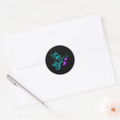 Zelfmoordpreventie Bewustmaking Koolstofvlinder Ronde Sticker (Envelop)