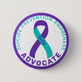 Zelfmoordpreventie Bewustmaking Lint Witte Button (Voorkant)