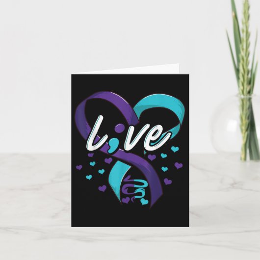Zelfmoordpreventie Bewustmaking Live Love Semicolo Kaart (Voorkant)