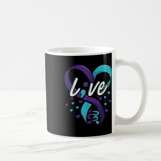 Zelfmoordpreventie Bewustmaking Live Love Semicolo Koffiemok (Rechts)