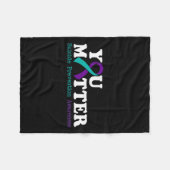 Zelfmoordpreventie Bewustmaking Maand Blauwgroen P Fleece Deken (Voorkant (Horizontaal))