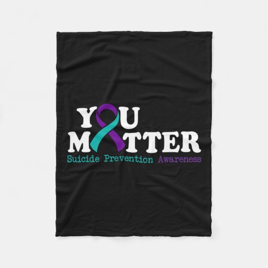 Zelfmoordpreventie Bewustmaking Maand Blauwgroen P Fleece Deken (Voorkant)