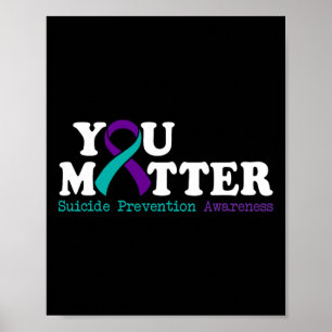 Zelfmoordpreventie Bewustmaking Maand Blauwgroen P Poster