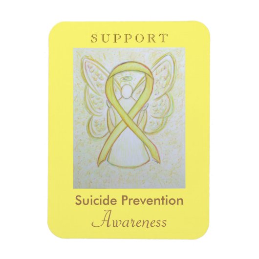 Zelfmoordpreventie Bewustmaking Ribbon Angel Magne Magneet (Verticaal)