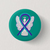 Zelfmoordpreventie Bewustmaking Ribbon Angel Pins Ronde Button 3,2 Cm (Voorkant)