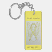 Zelfmoordpreventie Bewustmaking Ribbon Angel-Sleut Sleutelhanger (Voorkant Links)