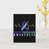 Zelfmoordpreventie Bewustmaking Roze en Blauwgroen Kaart (Gele Bloem)