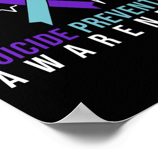 Zelfmoordpreventie Bewustmaking Roze en Blauwgroen Poster (Hoek)